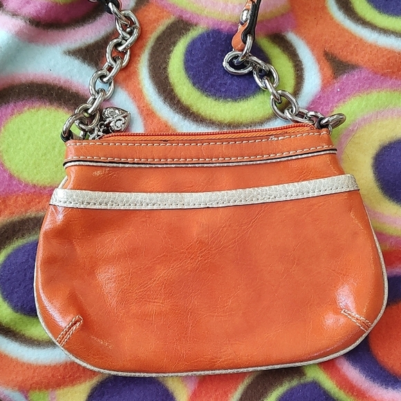 Kathy Van Zeeland Orange Vegan Leather Crossbody Bag EUC - Picture 4 of 7